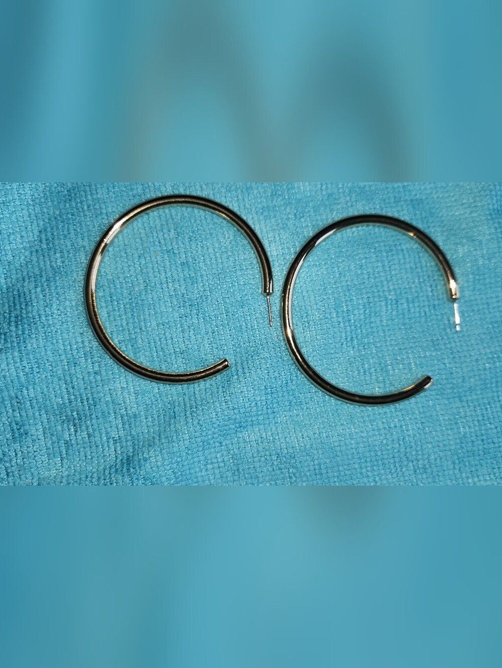 Classic Gold Toned Thick Hoop Earrings - Pair.